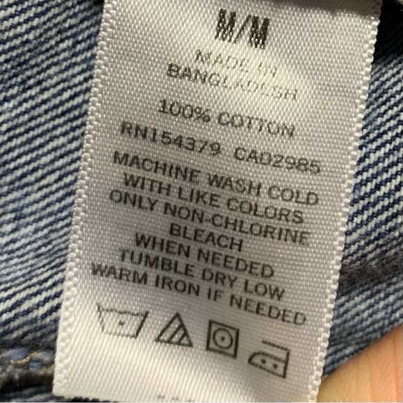 AERO Blue Paper Bag Button Fly Rolled Up Hem Jean Short Size Medium - Picture 7 of 12